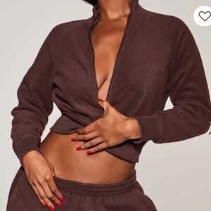 SKIMS fleece zip up sweater